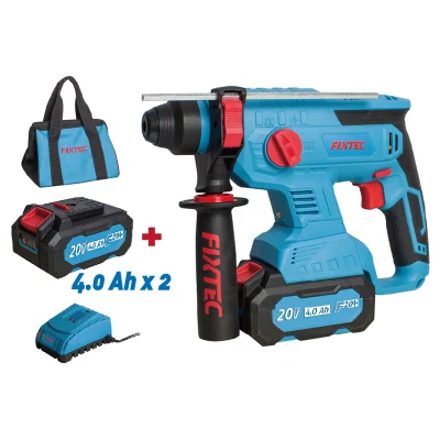 Fixtec Industrial 20V Cordless Brushless SDS Batteria Martello demolitore rotativo Martello demolitore da 22 mm Macchina